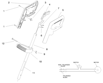 Handle Assembly Diagram and Parts List for 51309 (89000001 - 89999999)(1998) Lawn Boy Trimmer